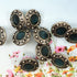 Buttons (Set of 10) - Pewter Studs | Metal | 11mm | Deep Turquoise